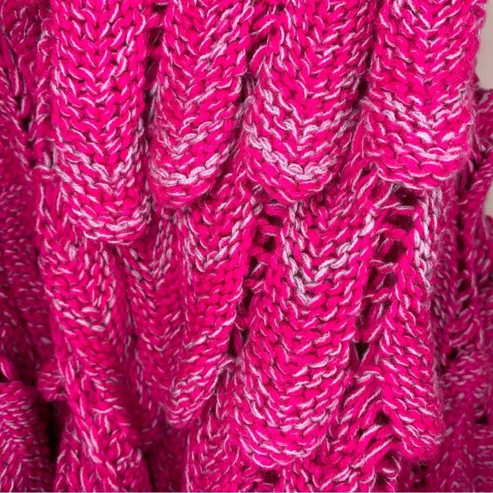 Fuchsia Pink Crocheted Knit Mermaid Blanket Barbiecore Gift Sensory